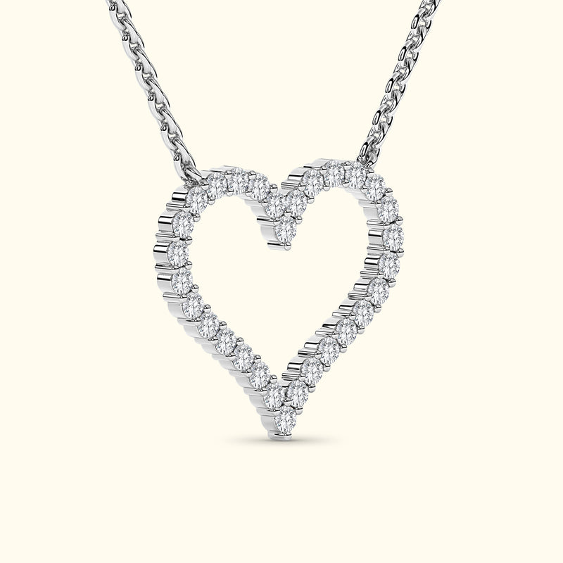 Open Heart Diamond Necklace