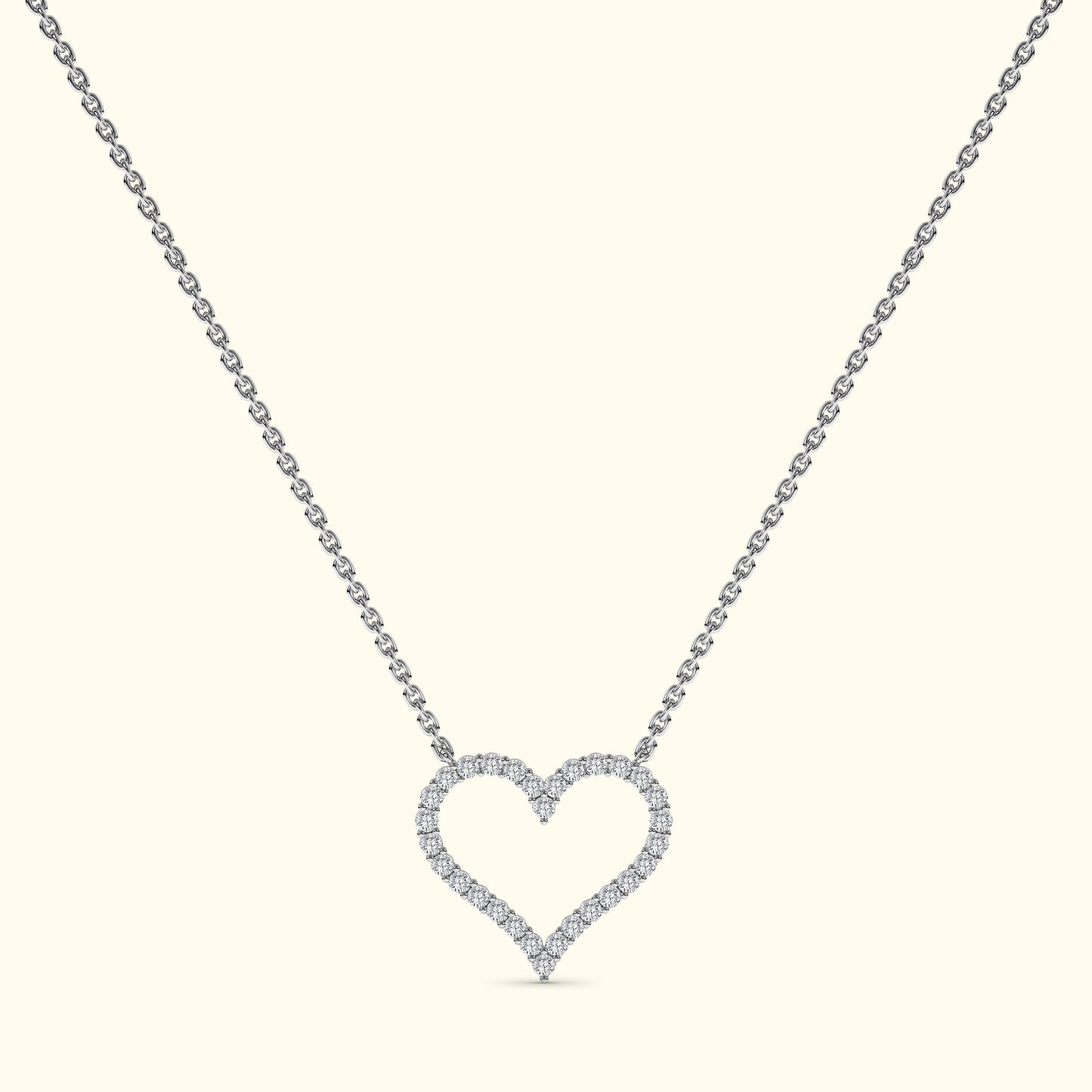 Open Heart Diamond Necklace