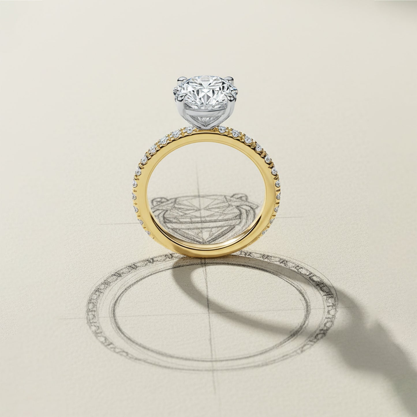 'Alana' Diamond Ring with Two-Tone Design