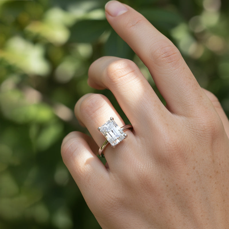 'Jess' Ring with 3.27ct Emerald Diamond