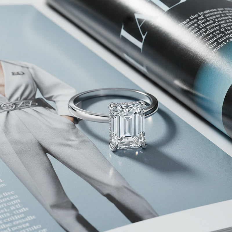 'Jess' Ring with 2.02ct Emerald Diamond