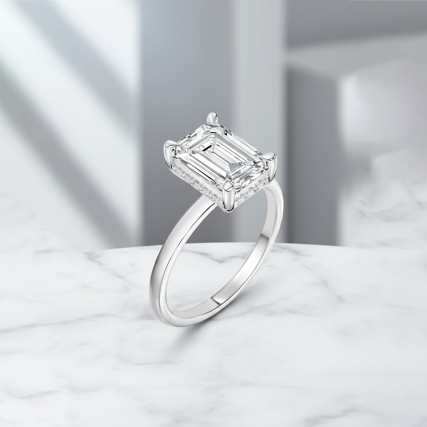 'Jess' Ring with 2.02ct Emerald Diamond