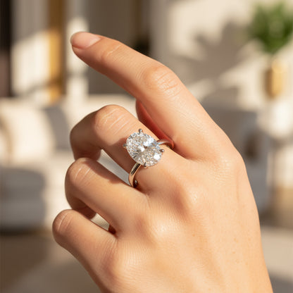 'Lilian' Ring with 1.97ct Oval Diamond