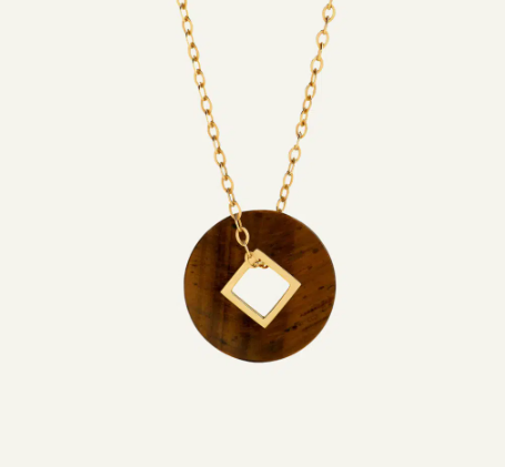 Tigers Eye Disc Medallion