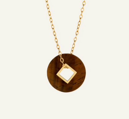 Tigers Eye Disc Medallion