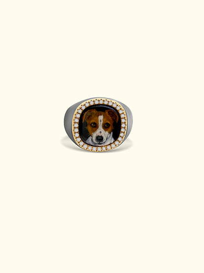 The Billig Custom Hand-Painted Pet Pawtrait Ring