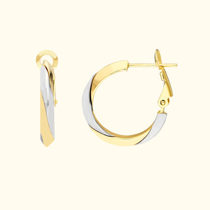 Two-Tone Knife Edge Omega Back Hoops