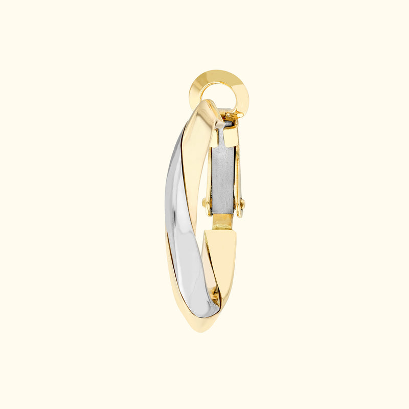 Two-Tone Knife Edge Omega Back Hoops