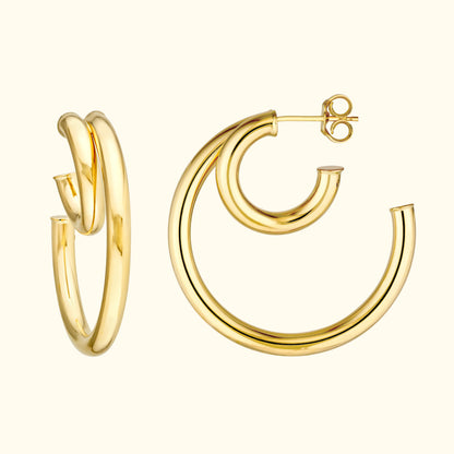 30mm Double Open Hoop Earrings