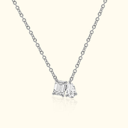 2.04ct 2 Stone Toi et Moi Necklace