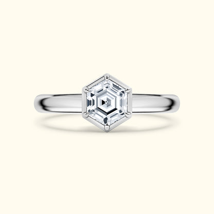 Hexagon 1.00ct  Diamond solitaire ring