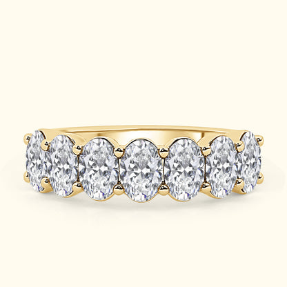 'Hazel' 7 Stone 3.00ct Oval Cut Diamond Wedding Band