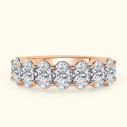'Hazel' 7 Stone 3.00ct Oval Cut Diamond Wedding Band