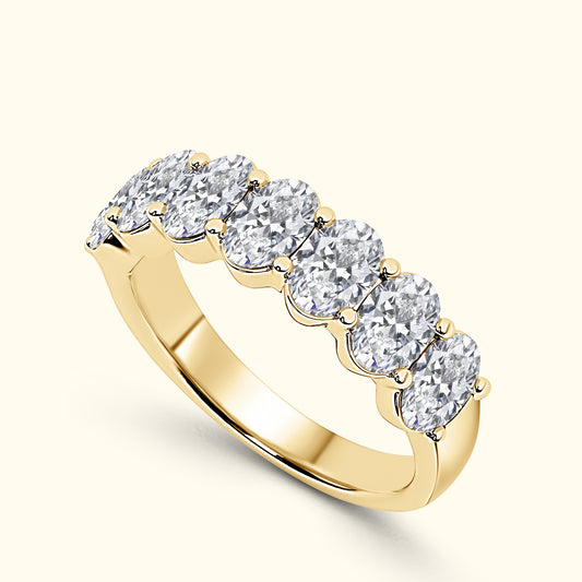 'Hazel' 7 Stone 3.00ct Oval Cut Diamond Wedding Band