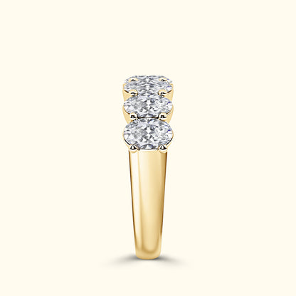 'Hazel' 7 Stone 3.00ct Oval Cut Diamond Wedding Band