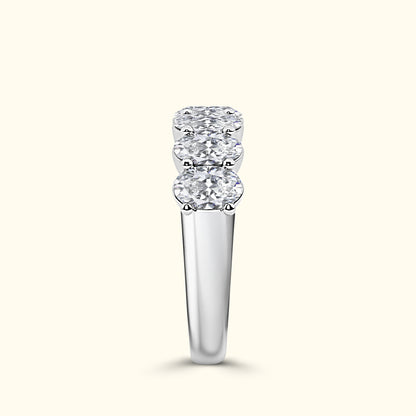 'Hazel' 7 Stone 3.00ct Oval Cut Diamond Wedding Band