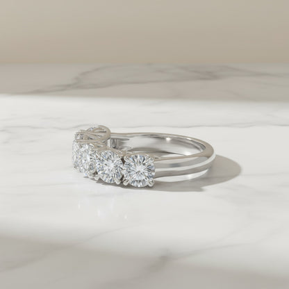 'Addison' 5 Stone Round Diamond Wedding Band