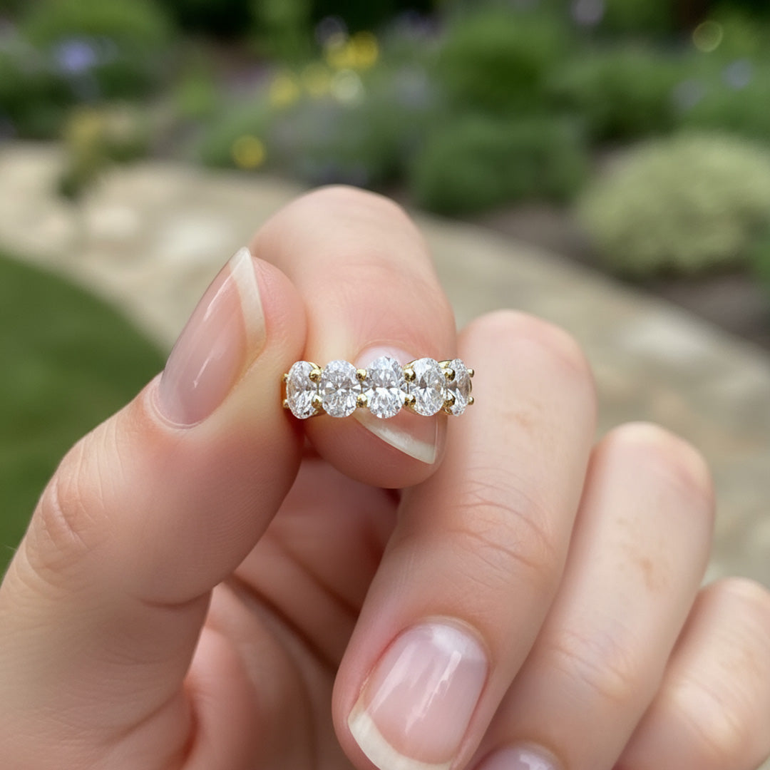 'Amelia' 5 Stone 2.00ct Oval Diamond Wedding Band