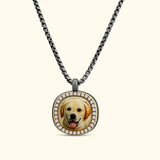 The Billig Custom Hand-Painted Pet Pawtrait Necklace
