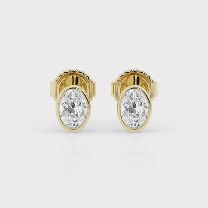 Bezel Set 2.00ct Oval Studs