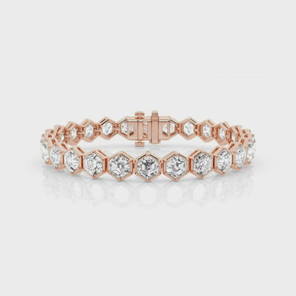 Hexagon Cut Diamond Tennis Bracelet