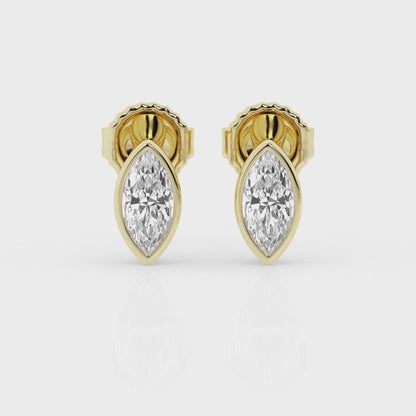 Bezel Set 2.00ct  Marquise C Studs