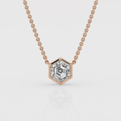 Hexagon Cut 1.00ct Diamond Necklace