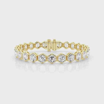 Hexagon Cut Diamond Tennis Bracelet