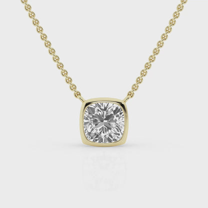 2.00ct Bezel Set Cushion Necklace