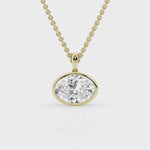 Bezel Set 2.00ct Oval Cut Diamond Necklace