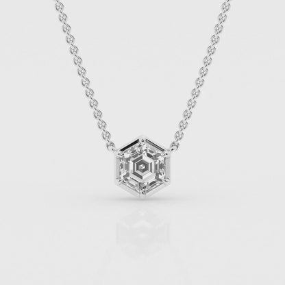 Hexagon Cut 1.00ct Diamond Necklace