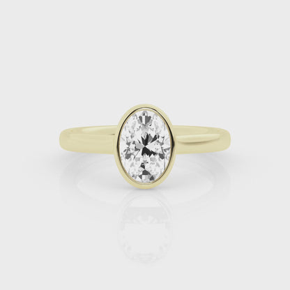 Bezel Set 2.00ct Oval Cut Diamond Ring