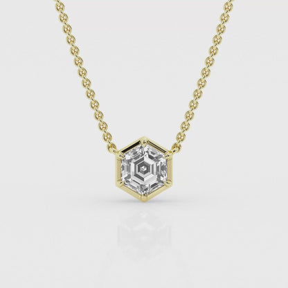 Hexagon Cut 1.00ct Diamond Necklace